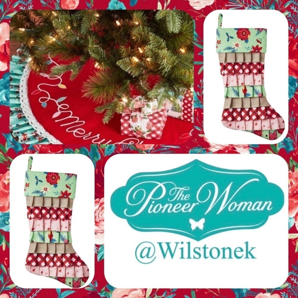 The Pioneer Woman Christmas Tree Skirt and 2 Christmas Stockings